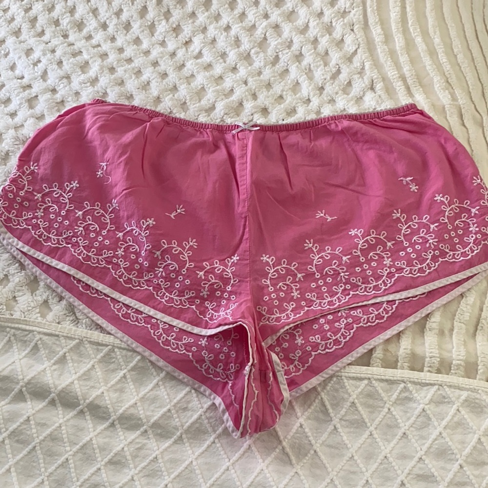 Victoria’s Secret pink eyelet sleep shorts